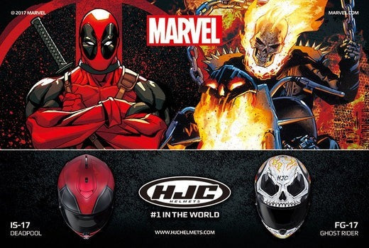 deadpool motorcycle helmet cover Skullskins Full Face WELCOMES DEADPOOL & GHOST RIDER